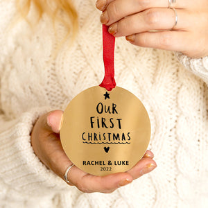 Personalised 'Our First Christmas' Christmas Decoration