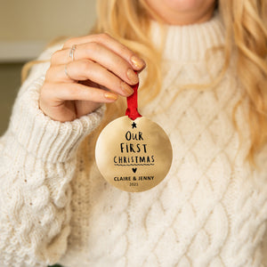 Personalised 'Our First Christmas' Christmas Decoration