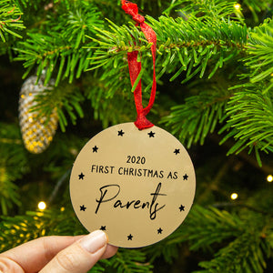 Personalised 'First Christmas As Mummy And Daddy' Christmas Tree Decoration