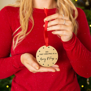Personalised First Christmas As Grandparents Decoration