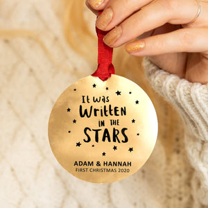 Personalised Written In The Stars Christmas Decoration