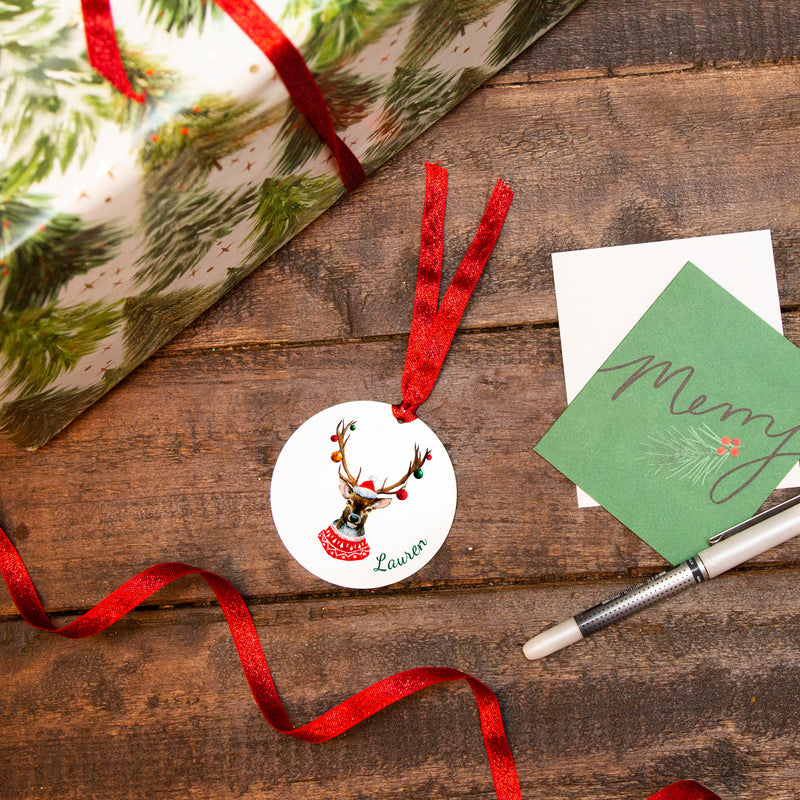 Personalised Reindeer Reusable Christmas Gift Tag