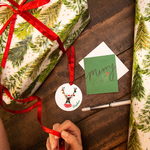 Personalised Christmas Reindeer Reusable Gift Tag