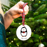 Personalised Penguin Christmas Tree Decoration