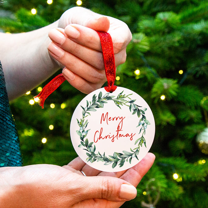 Merry Christmas Mistletoe Ceramic Christmas Tree Decoration