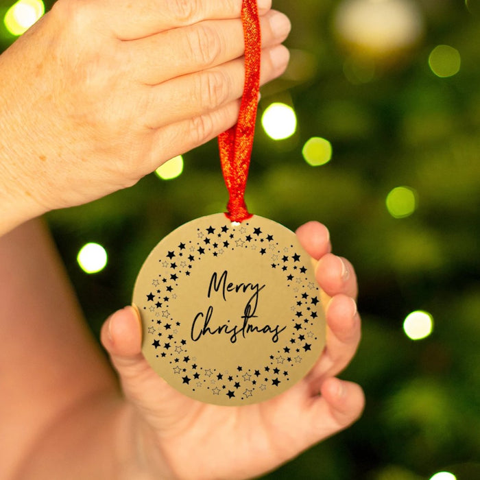 Merry Christmas Gold Star Wreath Christmas Decoration