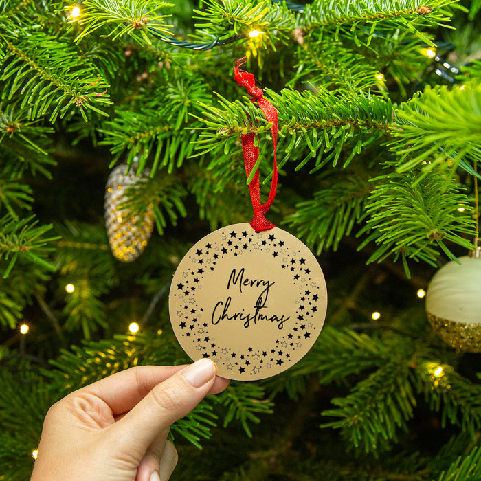 Merry Christmas Gold Star Wreath Christmas Decoration