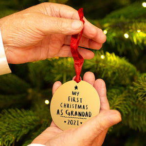 First Christmas As Grandad' Christmas Decoration