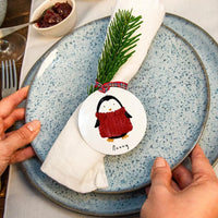 Personalised Penguin Family Christmas Place Setting