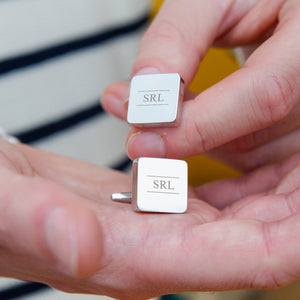 Initial Personalised Solid Square Cufflinks