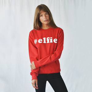 #Elfie' Unisex Christmas Jumper Sweatshirt
