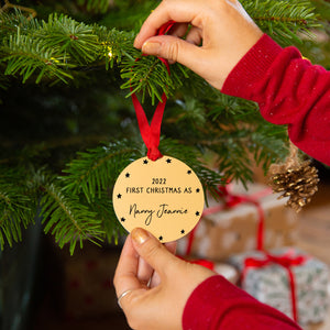 Personalised 'First Christmas As Grandma' Decoration