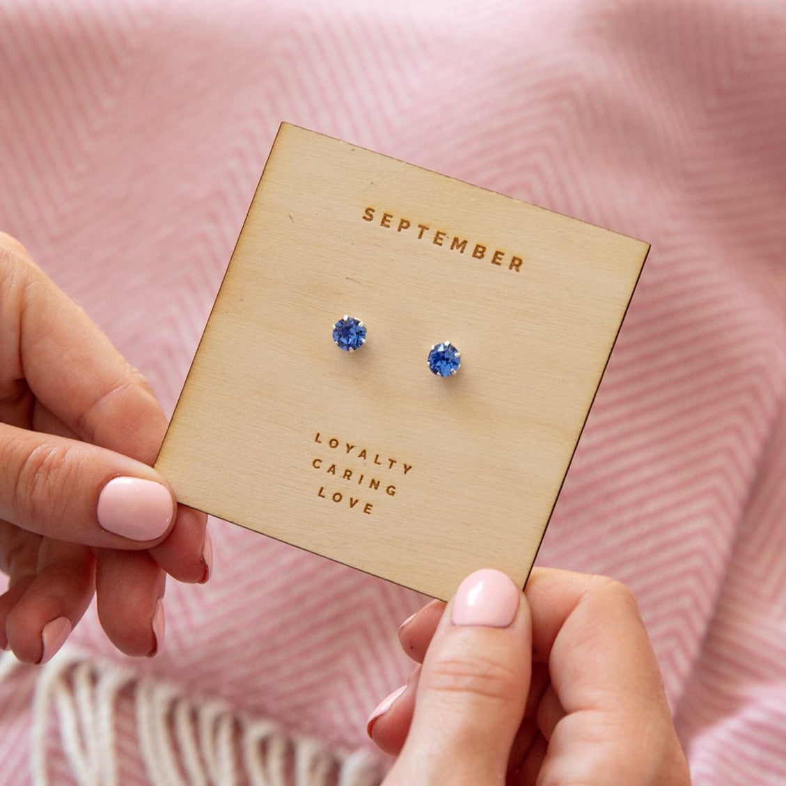 Sterling Silver Birthstone Earrings Characteristic Card