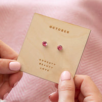Sterling Silver Birthstone Earrings Characteristic Card