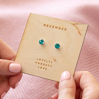 Sterling Silver Birthstone Earrings Characteristic Card