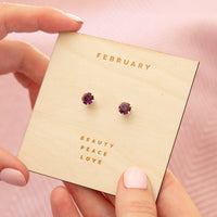 Sterling Silver Birthstone Earrings Characteristic Card