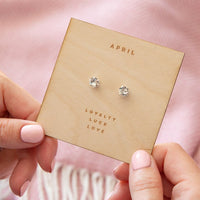 Sterling Silver Birthstone Earrings Characteristic Card
