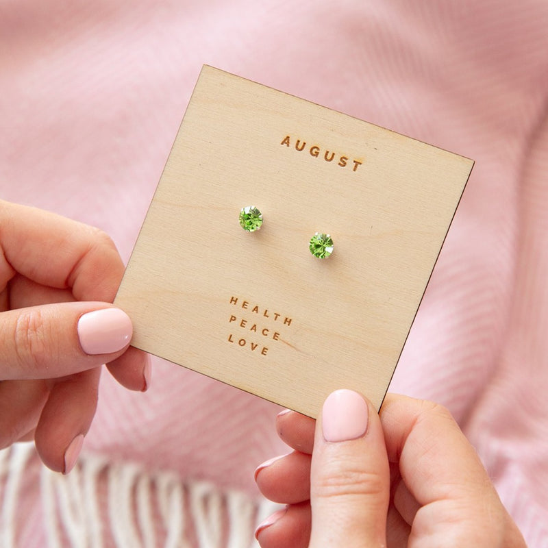 Sterling Silver Birthstone Earrings Characteristic Card