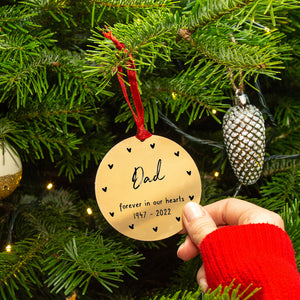 Personalised Remembrance In Our Hearts Christmas Bauble