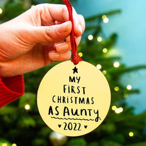 First Christmas As Aunty' Christmas Decoration