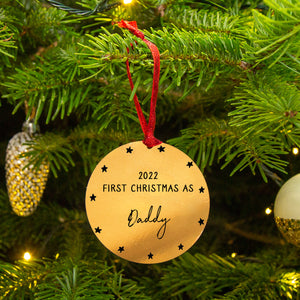 Personalised 'First Christmas As Daddy' Decoration