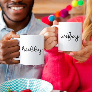 Wifey Hubby Couples Mug Set