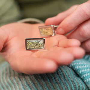 Personalised Rectangle Map Cufflinks