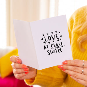 Love At First Swipe Online Dating Greeting Card