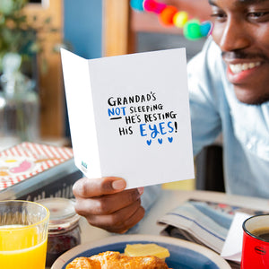 Grandad's Not Sleeping He's Resting His Eyes' Greetings Card