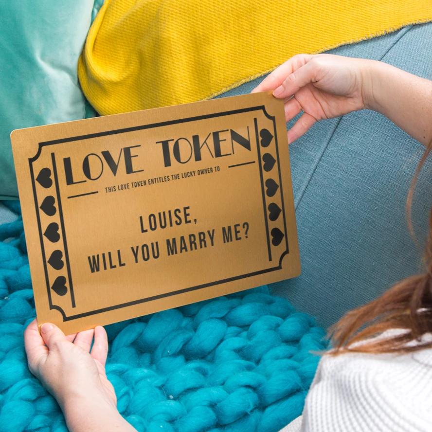Personalised Love Token Gift Voucher Wallet Keepsake