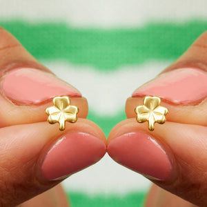Gold Plated Clover Ear Studs