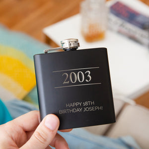 Personalised Year And Message Hip Flask