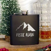 Piste Again' Engraved Hip Flask