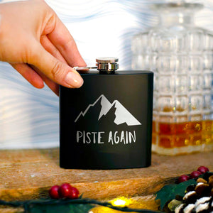 Piste Again' Engraved Hip Flask