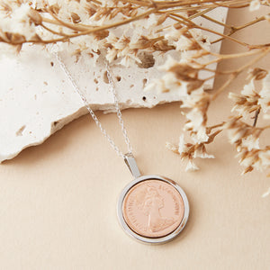 Half Penny 40th 1983 Birthday Coin Pendant Necklace