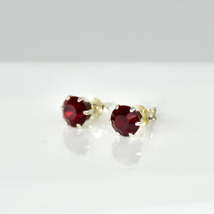 Sterling Silver Birthstone Crystal Stud Earrings