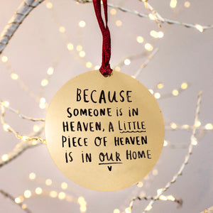 Remembrance 'A Piece Of Heaven' Christmas Decoration