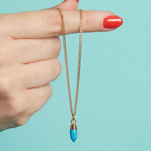 Gold Plated Mini Turquoise Gemstone Necklace