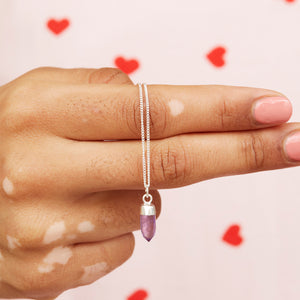 Sterling Silver Mini Gemstone Amethyst Necklace