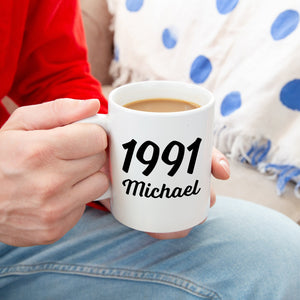 Personalised Milestone Birthday Name And Year Mug