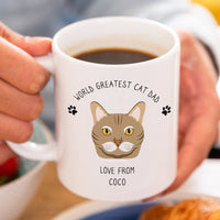 Personalised 'World's Best Cat Dad' Cat Breed Mug