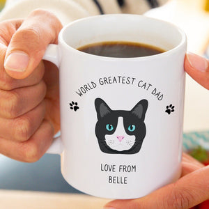 Personalised 'World's Best Cat Dad' Cat Breed Mug