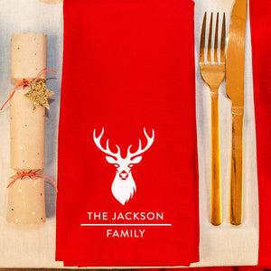 Personalised Family Stag Head Napkins