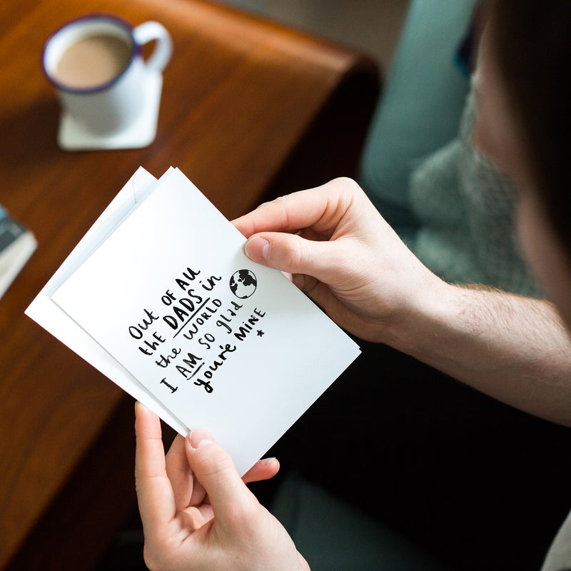 Dad I Am So Glad You're Mine' Greetings Card
