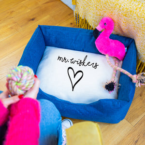 Personalised Name And Heart Cat Pet Bed
