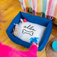 Personalised Name and Bone Dog Pet Bed