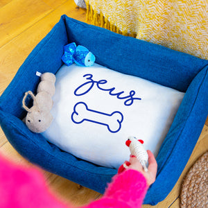 Personalised Name and Bone Dog Pet Bed