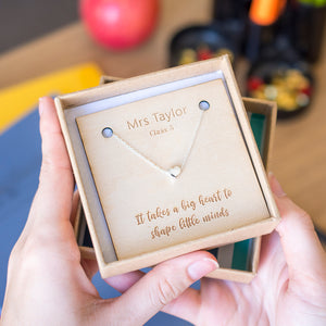 Personalised Teacher 'It Takes A Big Heart' Necklace