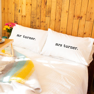 Mr And Mrs Personalised Pillow Case Set