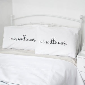 Personalised Couples Pillow Case Set
